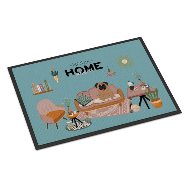 Carolines Treasures 18 x 27 in. Brown Pug Sweet Home Indoor or Outdoor Mat CK7850MAT - main
